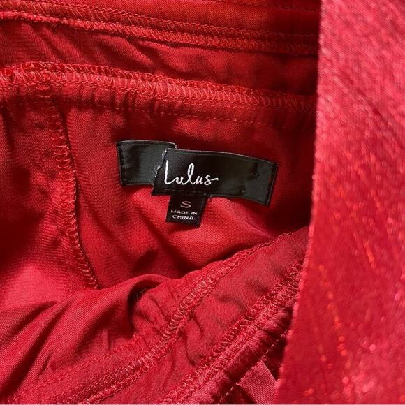 NWOT Lulus Romantic Appearance Wine Red Organza Tiered Midi Dress - Picture 9 of 9